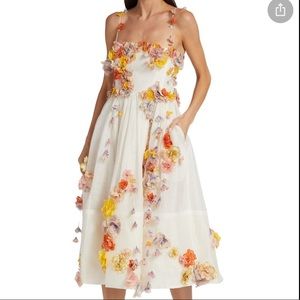 Zimmermann Floral Appliqué Midi Dress